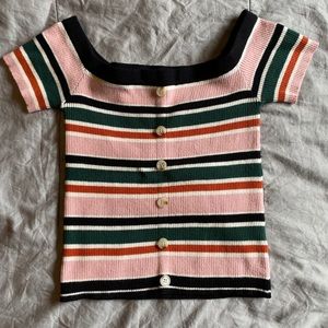 PacSun Striped Crop Top